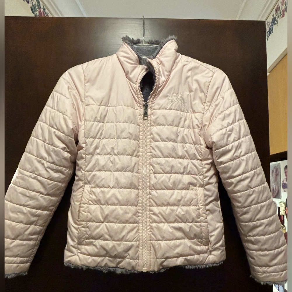 Good used condition Girls north face winter coat, size 8-10.